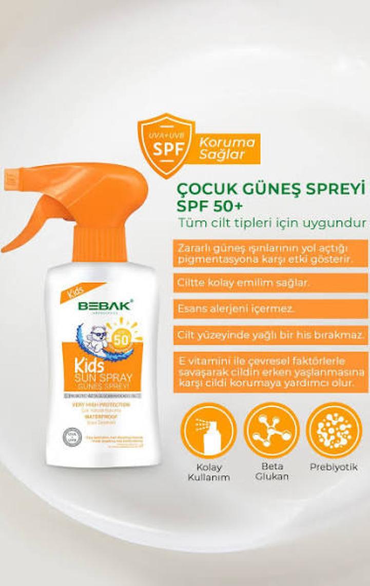Bebak Bebek Güneş Losyonu 50+ Spf Bayb Sprey Kutulu 175 ml