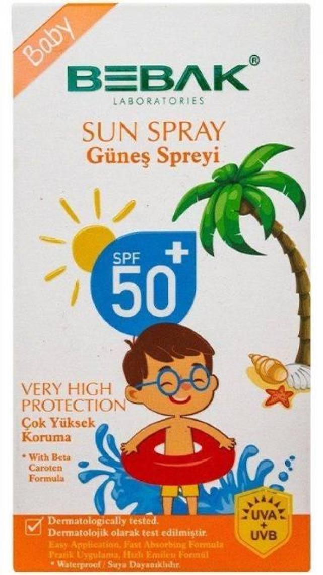 Bebak Bebek Güneş Losyonu 50+ Spf Bayb Sprey Kutulu 175 ml