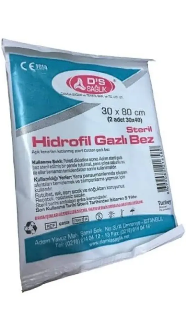 Damla D'S Hidrofil Gazlı Bez 30Mm x 80Mm 2 Parça