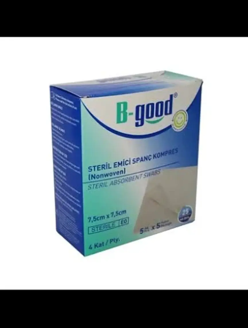 B-Good Steril Emici Spanç Kompres 7.5cmx7.5cm 25LI