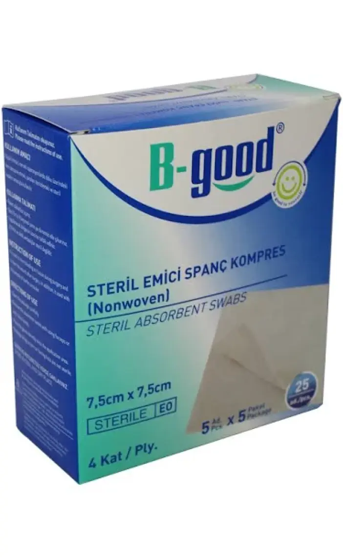B-Good Steril Emici Spanç Kompres 7.5cmx7.5cm 25LI