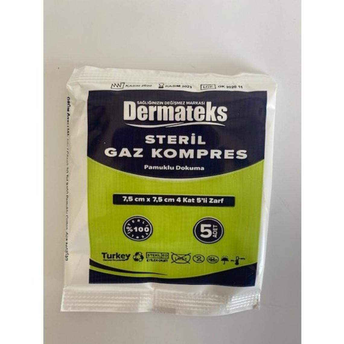 Dermateks Steril Gaz Kompres 7,5 cmx7,5 cm 100 Adet