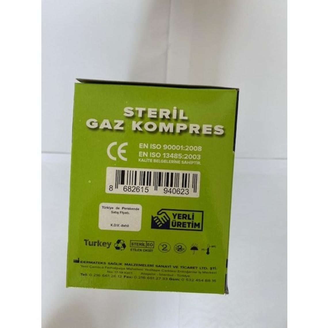 Dermateks Steril Gaz Kompres 7,5 cmx7,5 cm 100 Adet