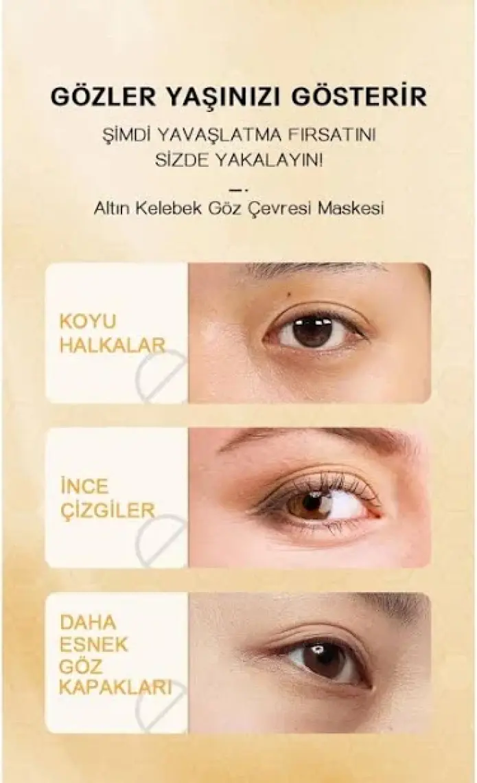 ® 24k Altın Kelebek Yoğun Nemlendirici Göz Çevresi Maskesi 3 Adet