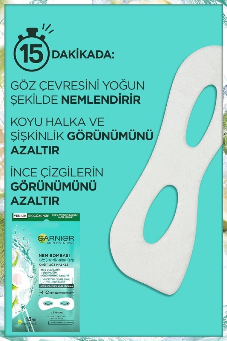 Göz Şişkinliğine Karşı Kağıt Göz Maskesi Hindistan Cevizi Suyu 3'lü Set