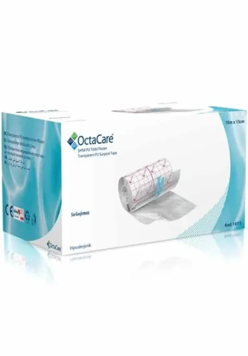 Octacare 14115 Şeffaf Pu Tıbbi Su Geçirmez Flaster 10M x 15CM
