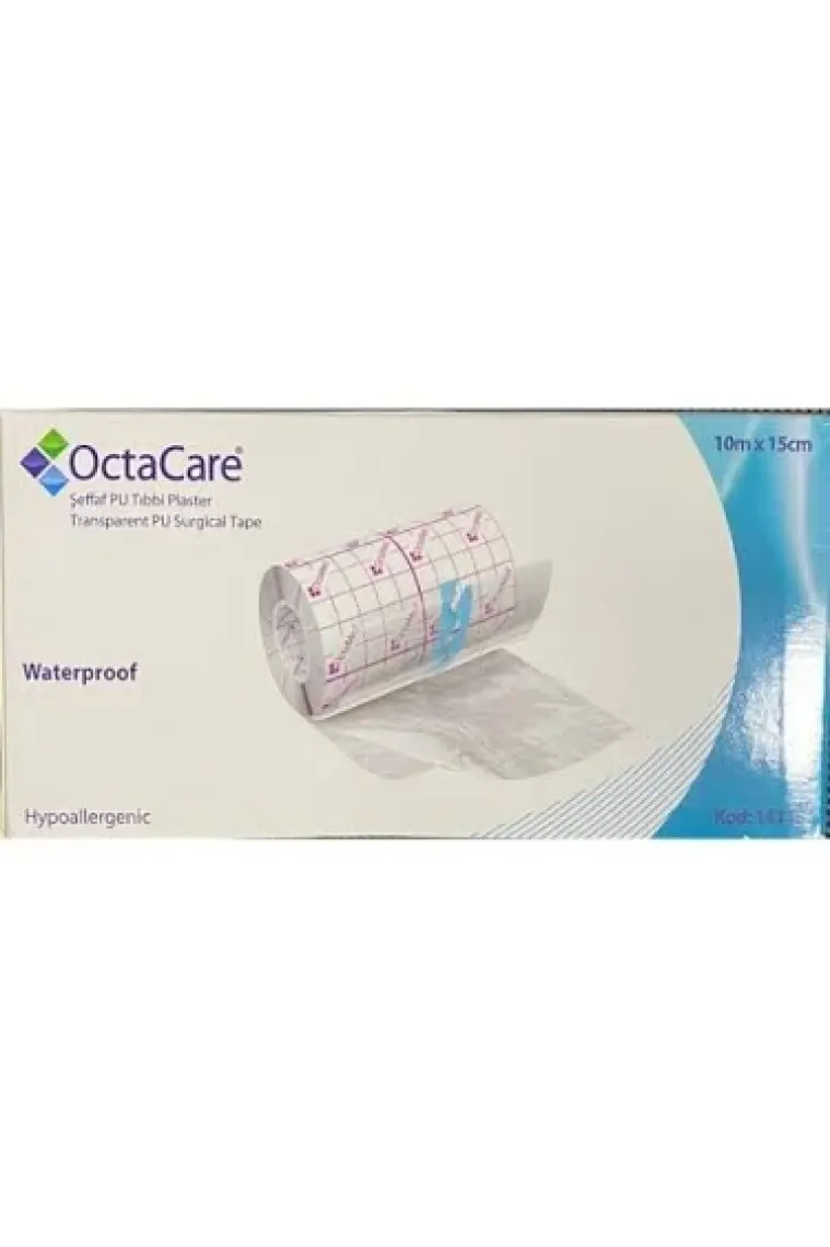 Octacare 14115 Şeffaf Pu Tıbbi Su Geçirmez Flaster 10M x 15CM