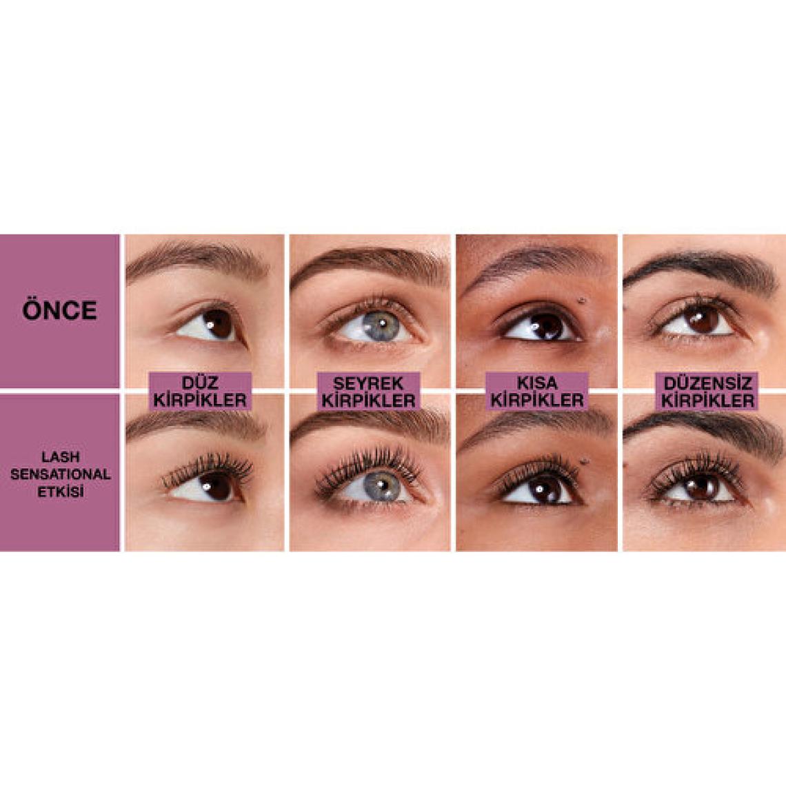 Maybelline Lash Sensational Waterproof Black Suya Dayanıklı Yelpaze Etkili Maskara
