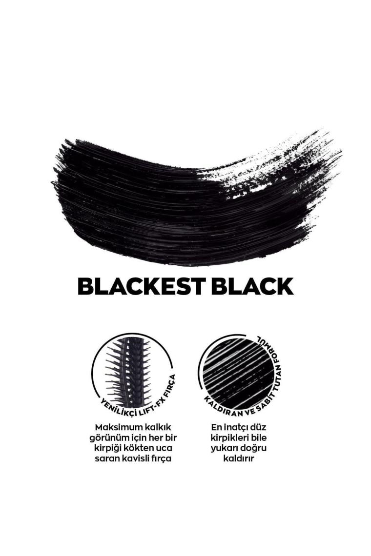 Unlimited Kirpiklere Kalkık Görünüm Veren Maskara 10 Ml. Blackest Black