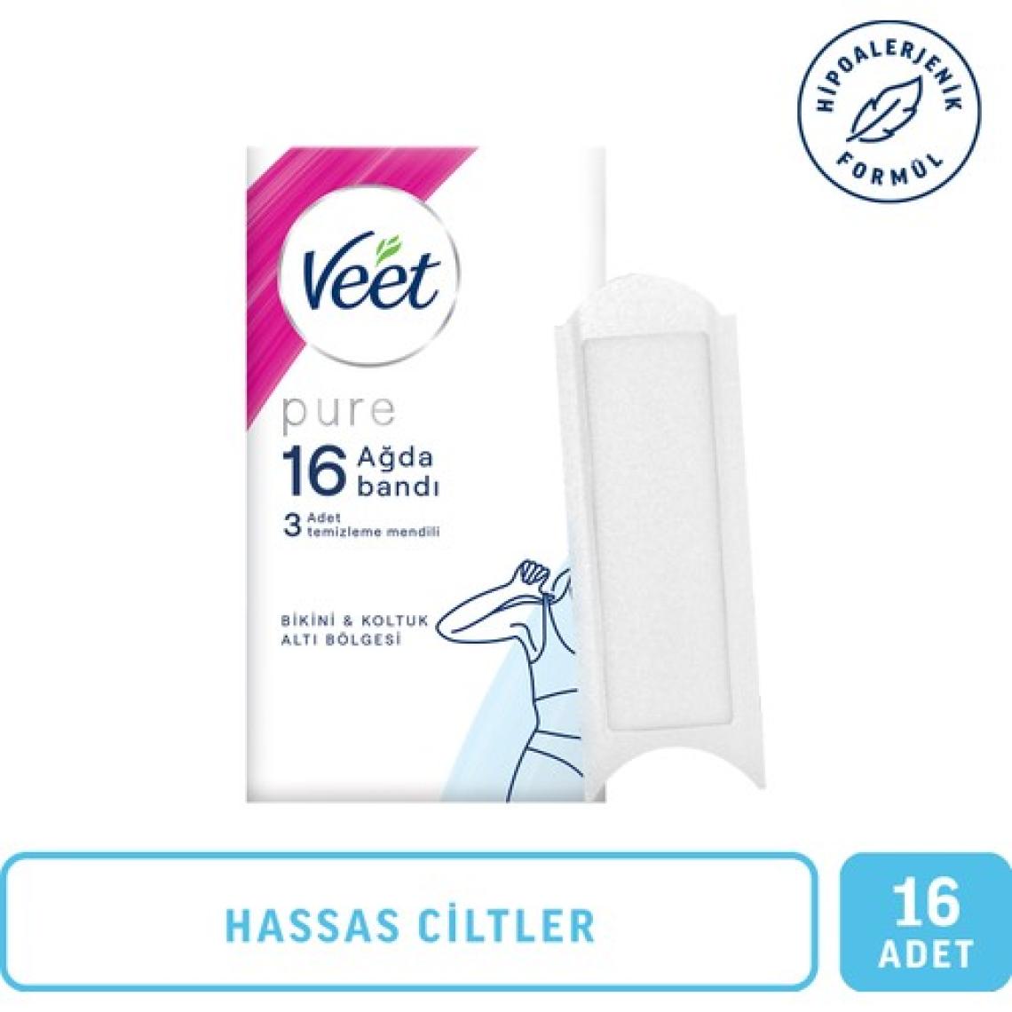 Veet Pure Hipoalerjenik Sir Ağda Bandı Bikini & Koltuk Altı Bölgesi 16'lı