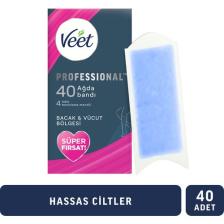 Veet Professional Ağda Bandı Hassas Ciltler İçin Bacak&Vücut Bölgesi Süper Fırsat 40’lı