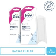 Veet Pure Hipoalerjenik Sir Ağda Bandı Yüz Bölgesi 20'li X 2