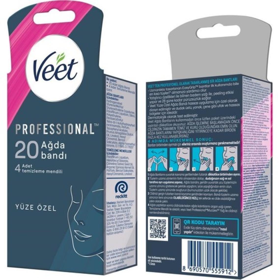 Veet Professional Yüz Ağda Bandı 20'li Hassas Ciltler