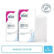 Veet Pure Hipoalerjenik Sir Ağda Bandı Bacak & Vücut Bölgesi 20'li X 2