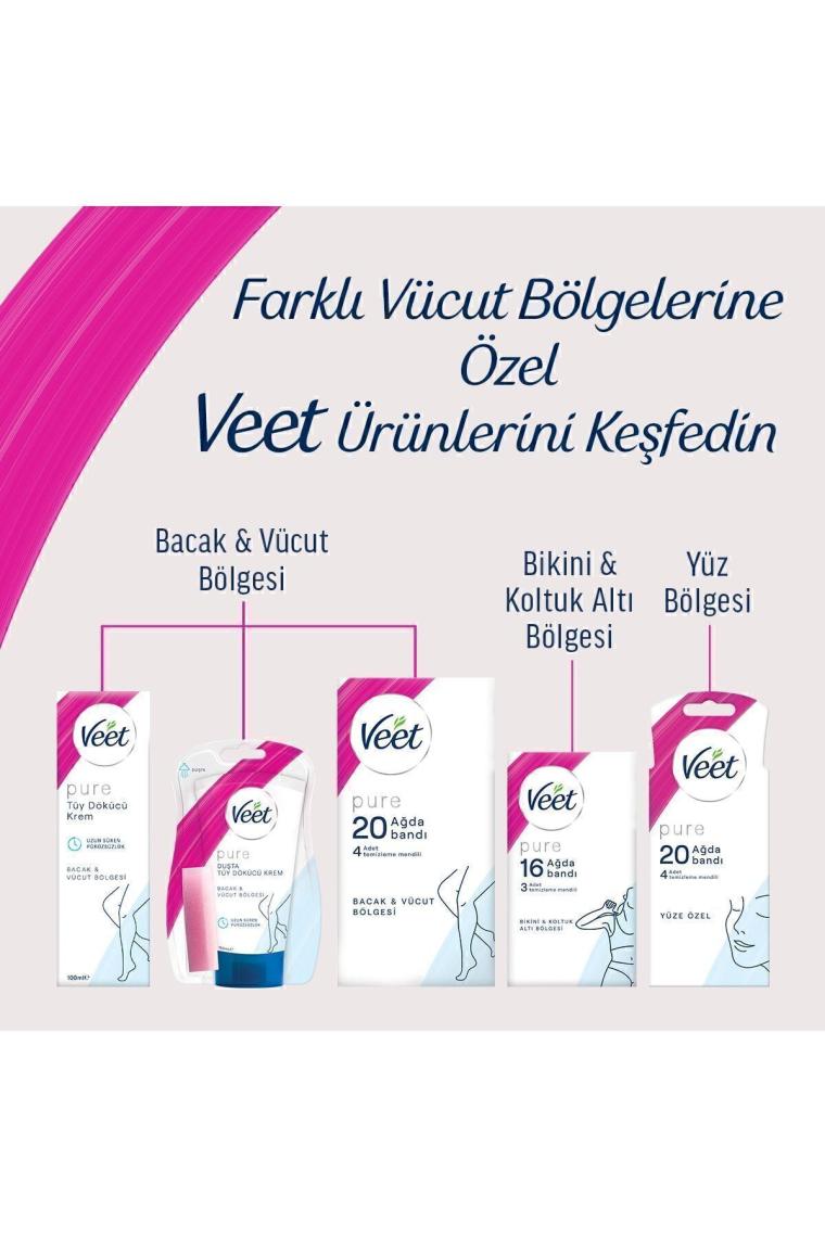 Veet Pure Hipoalerjenik Sir Ağda Bandı Bacak & Vücut Bölgesi 20'li X 2