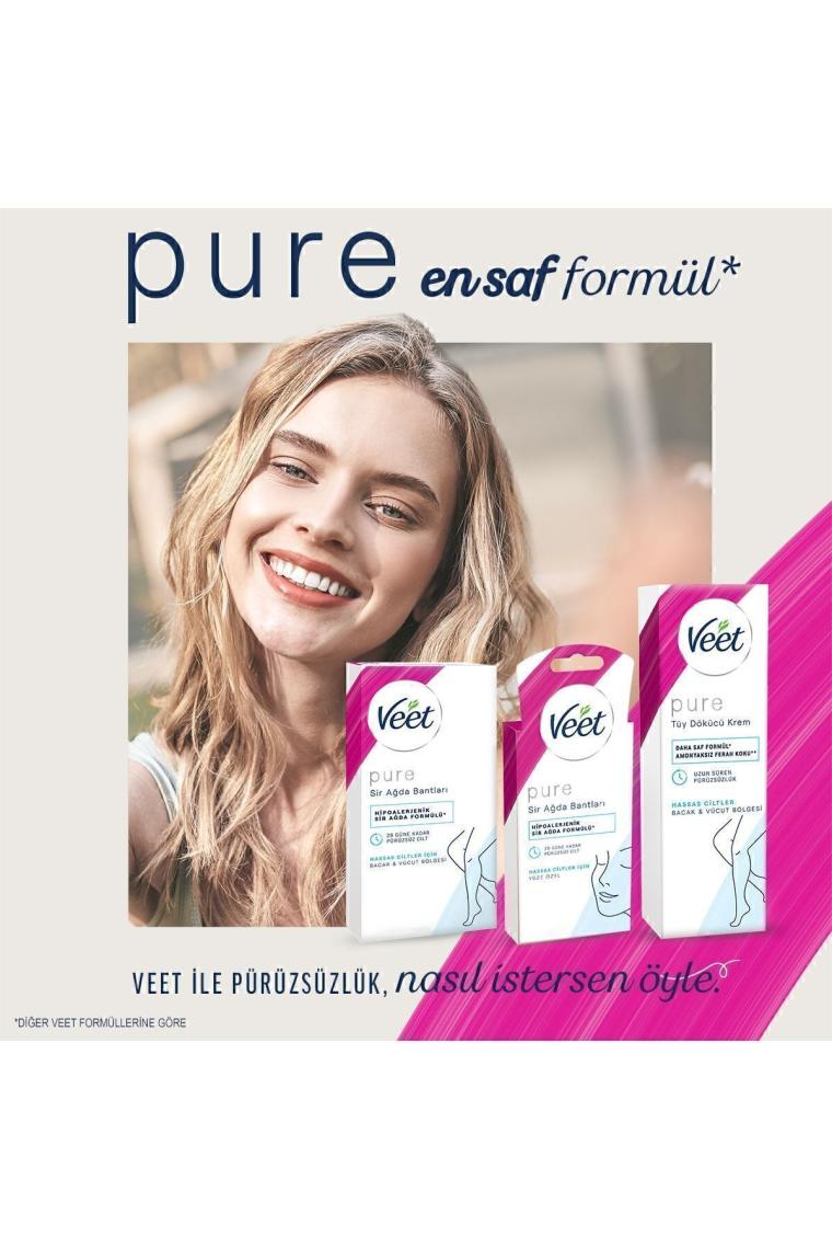 Veet Pure Hipoalerjenik Sir Ağda Bandı Bacak & Vücut Bölgesi 20'li X 2