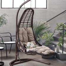 Bodrum Tek Kişilik,sentetik Poli Üretan Rattan Bahçe, Balkon Ve Ev Salıncağı Kahve