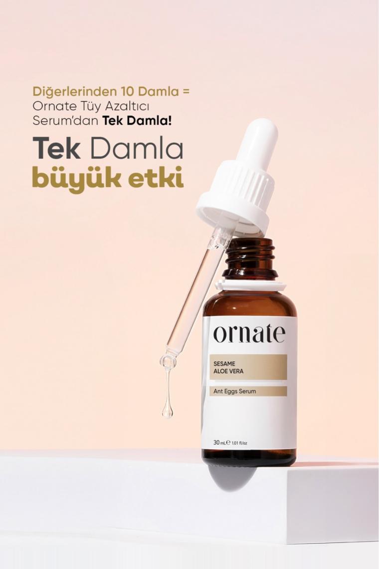 Ornate Karınca Yumurtası Yağı Tüy Dökücü ve Tüy Azaltıcı Serum 30 ml %5 Formic Acid %10 Aloe Vera