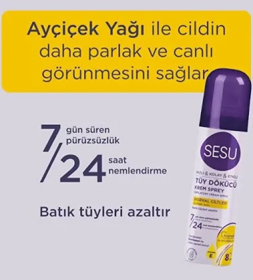 Sesu Normal Ciltler Için Tüy Dökücü Krem Sprey 150 ml