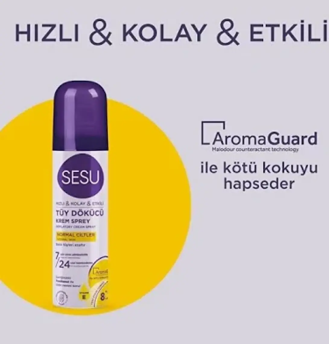 Sesu Normal Ciltler Için Tüy Dökücü Krem Sprey 150 ml