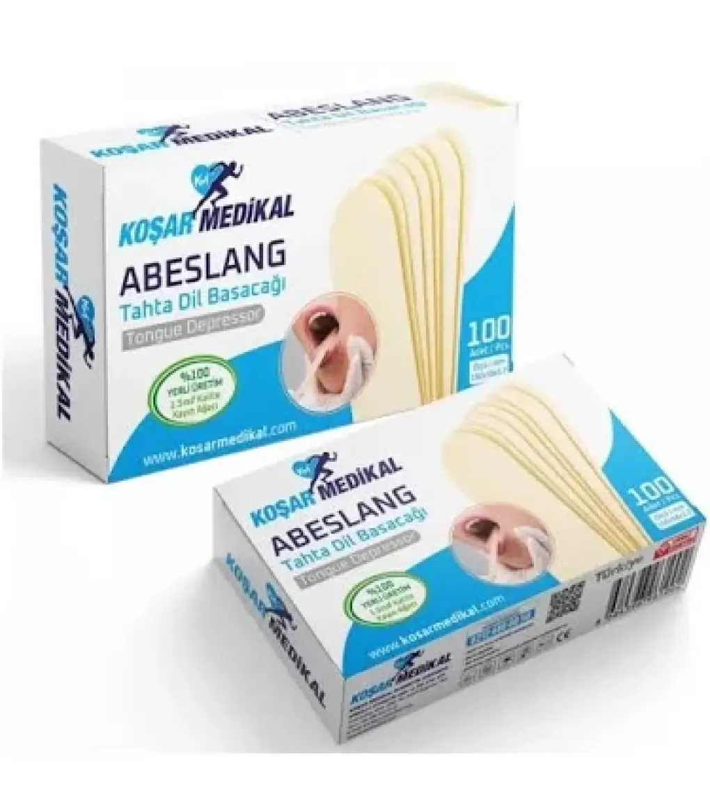 Medikal Abeslang Ahşap Dil Çubuğu - Ağda Spatulası 100'LÜ