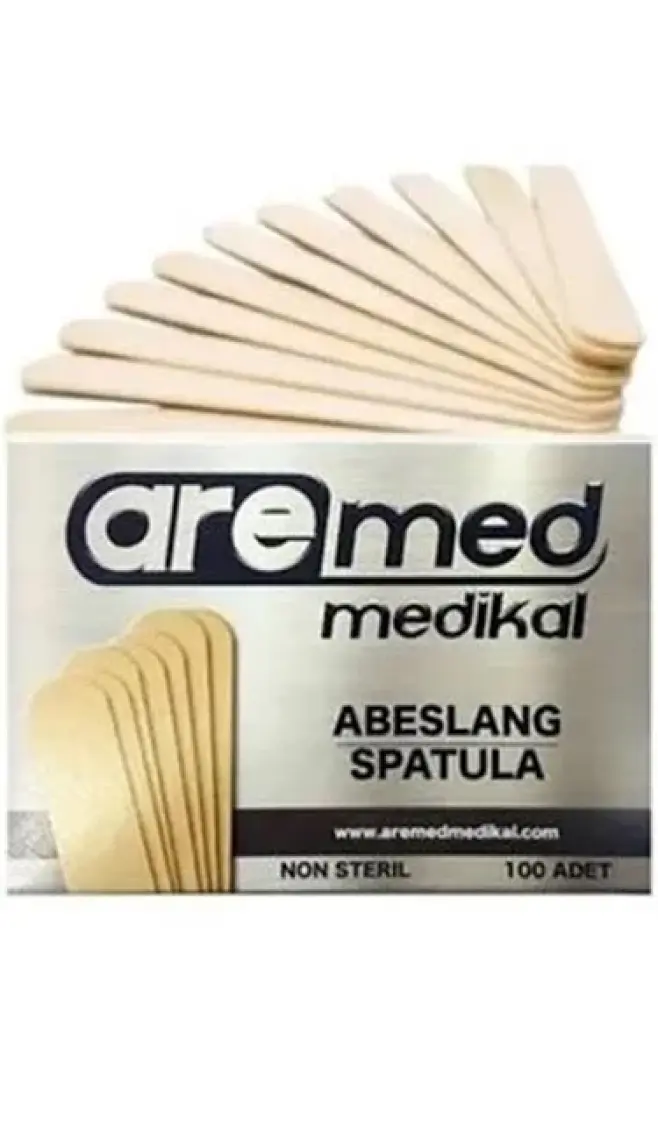 Medikal Abeslang Ahşap Dil Çubuğu - Ağda Spatulası 100'LÜ