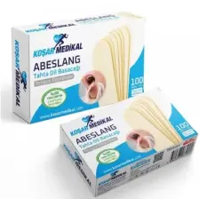 Medikal Abeslang Ahşap Dil Çubuğu - Ağda Spatulası 100'LÜ