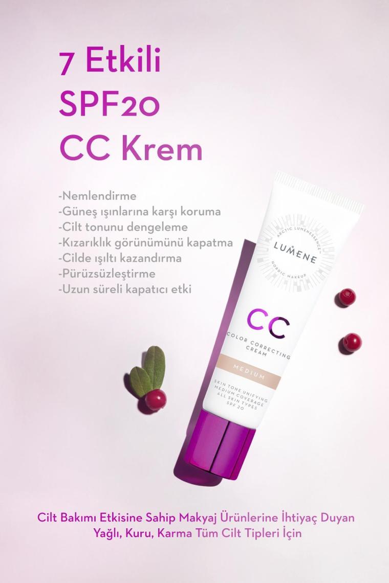 Lumene CC Krem Medium 7 Etkili Renk Dengeleyici Spf 20 30 ml