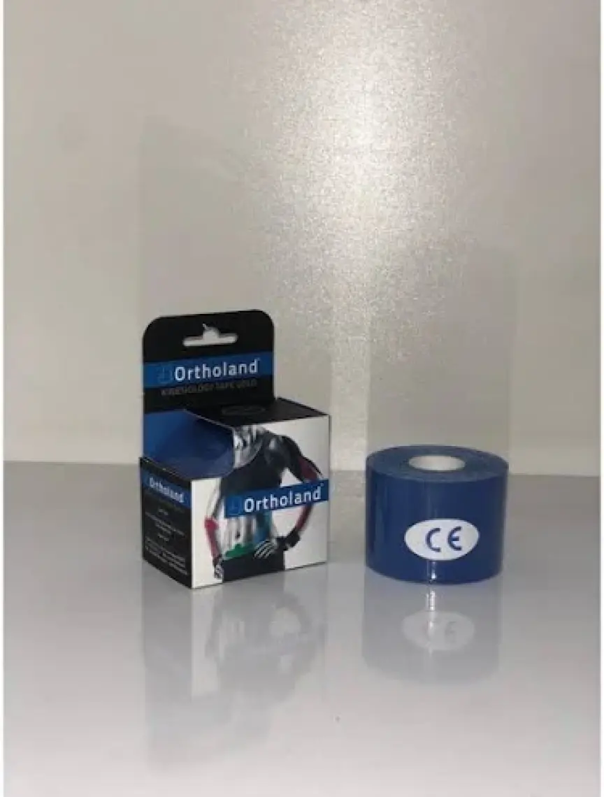 Ortholand Koyu Mavi Renk Kinesio Bandı, Spor Kas Ağrı 5cm*5mt