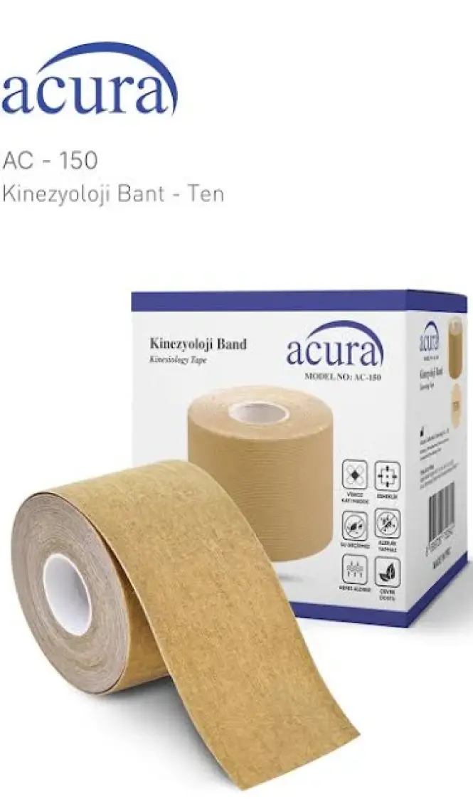 Acura AC-150 Yüz & Vücut Uyumlu Hipoalerjenik Kinesio Tape 5m x 5cm