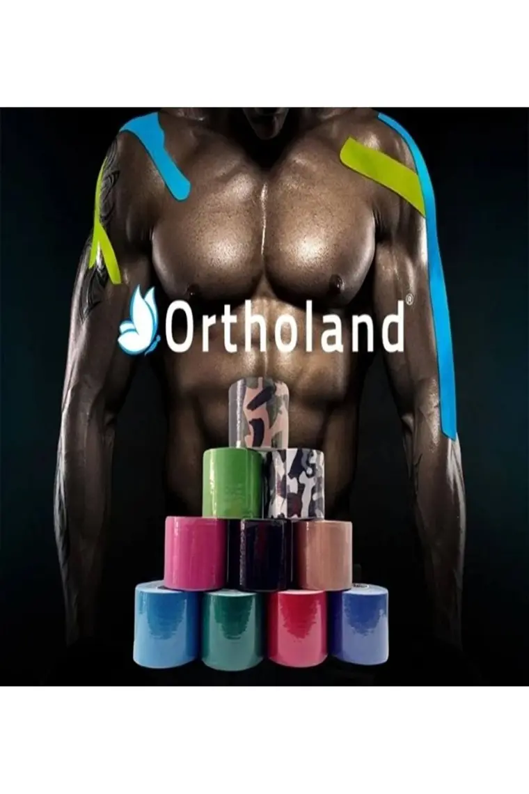 Ortholand Kırmızı Renk Kinesio Bandı, Spor Kas Ağrı 5cm*5mt
