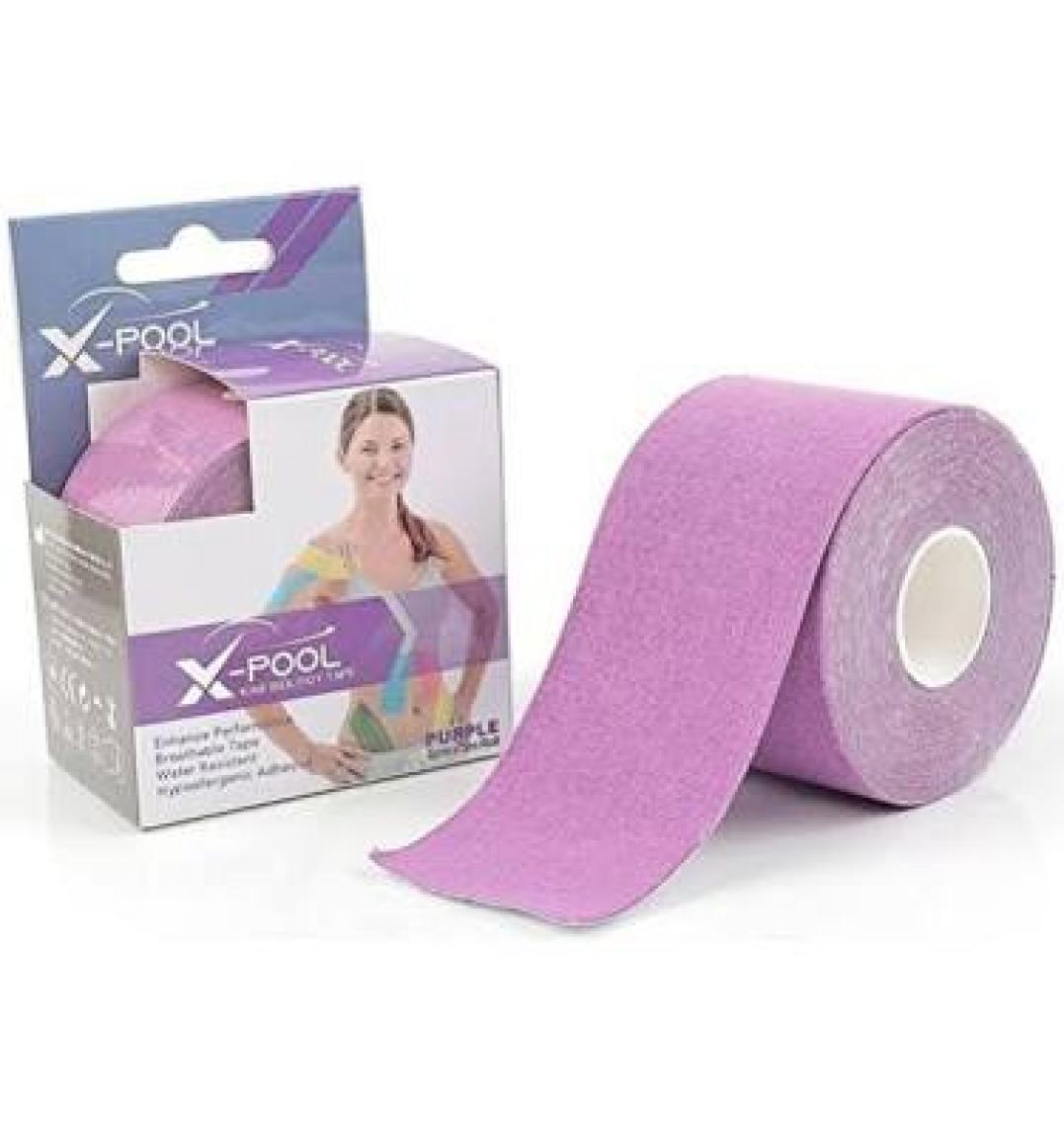 X-Pool x Pool ,mor Lila Renk Kinezyo Tape Gold 5x5 cm Ağrı,sporcu Bandı