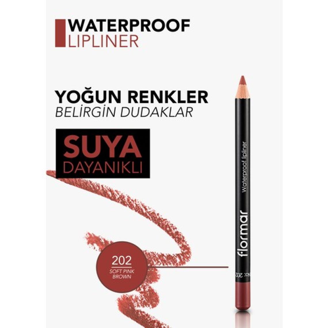 Yoğun Renk Veren Suya Dayanıklı Mat Dudak Kalemi (202 Soft Pink Brown) 8690604111022