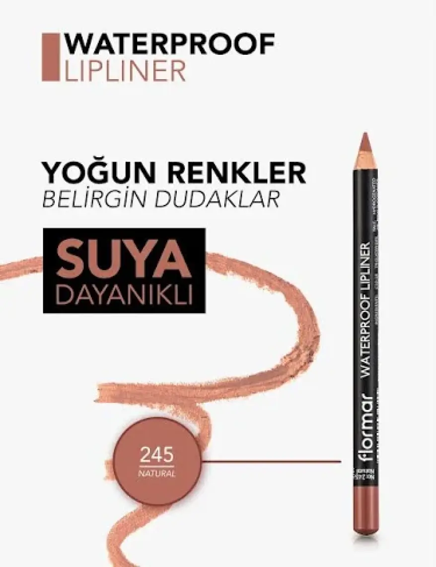 Yoğun Renk Veren Suya Dayanıklı Mat Dudak Kalemi (245 Natural) 8690604567607
