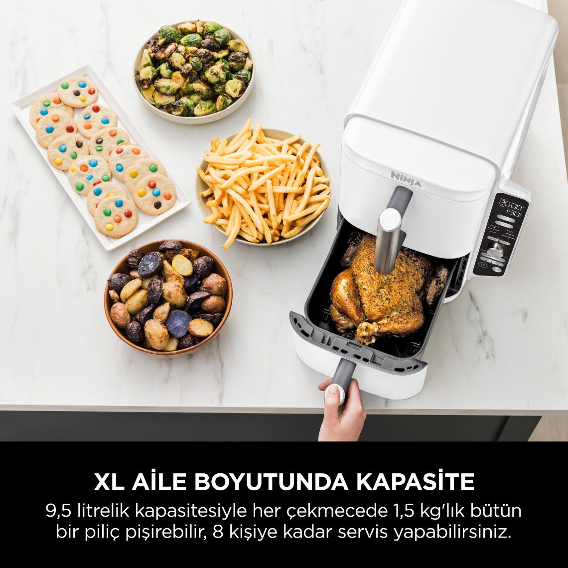 Ninja Double Stack Air Fryer Çift Hazneli Xl 9.5l