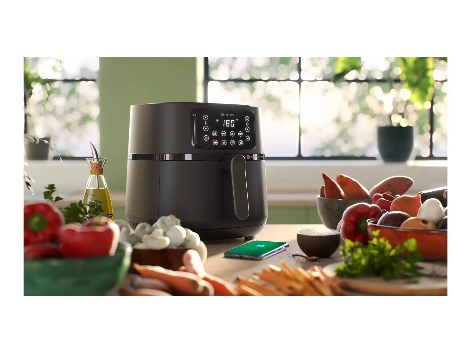 Philips HD9285/96 5000 Serisi Airfryer XXL Connected, 7,2 l (1,4 kg), Rapid Air Teknolojisi, Pişirme ve Izgara Aksesuarları,