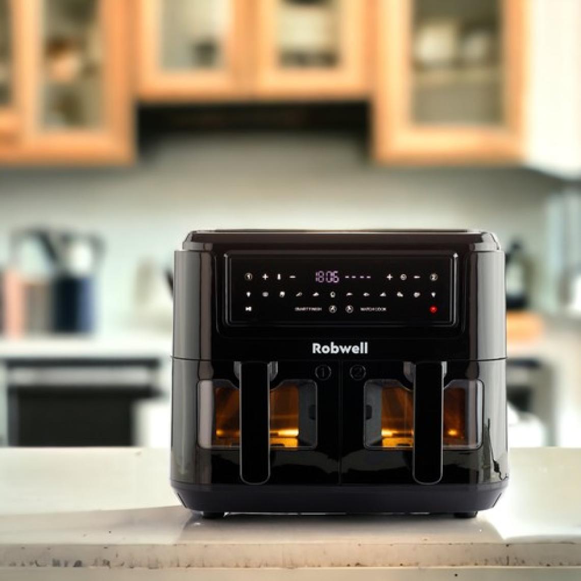 Robx Robwell SE12 2in1 Çift Cam Kapaklı 4.5+4.5 Dijital 9 Litre 2400wat 12 ön Program Air Fryer