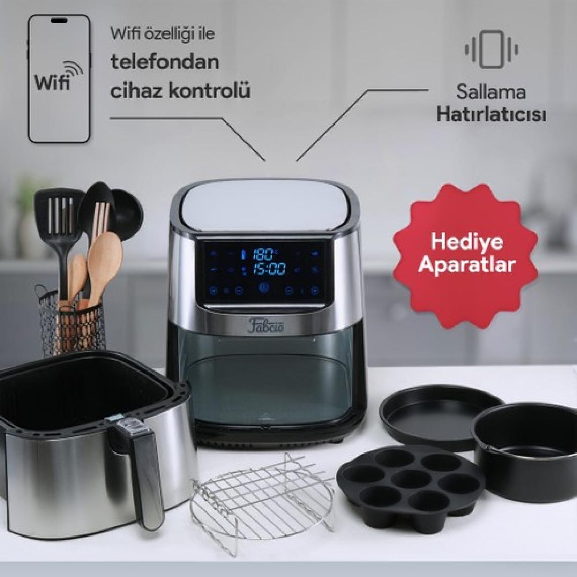Fabcio Uno Smart Wi-Fi 6lt Airfryer Yağsız Fritöz