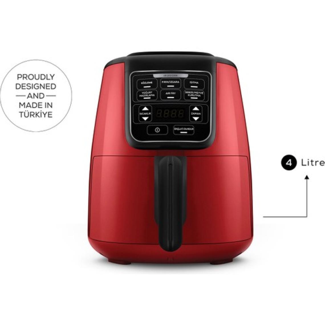 Karaca Air Pro Cook Köz XL Airfryer 4 lt Yağsız Ruby Fritöz