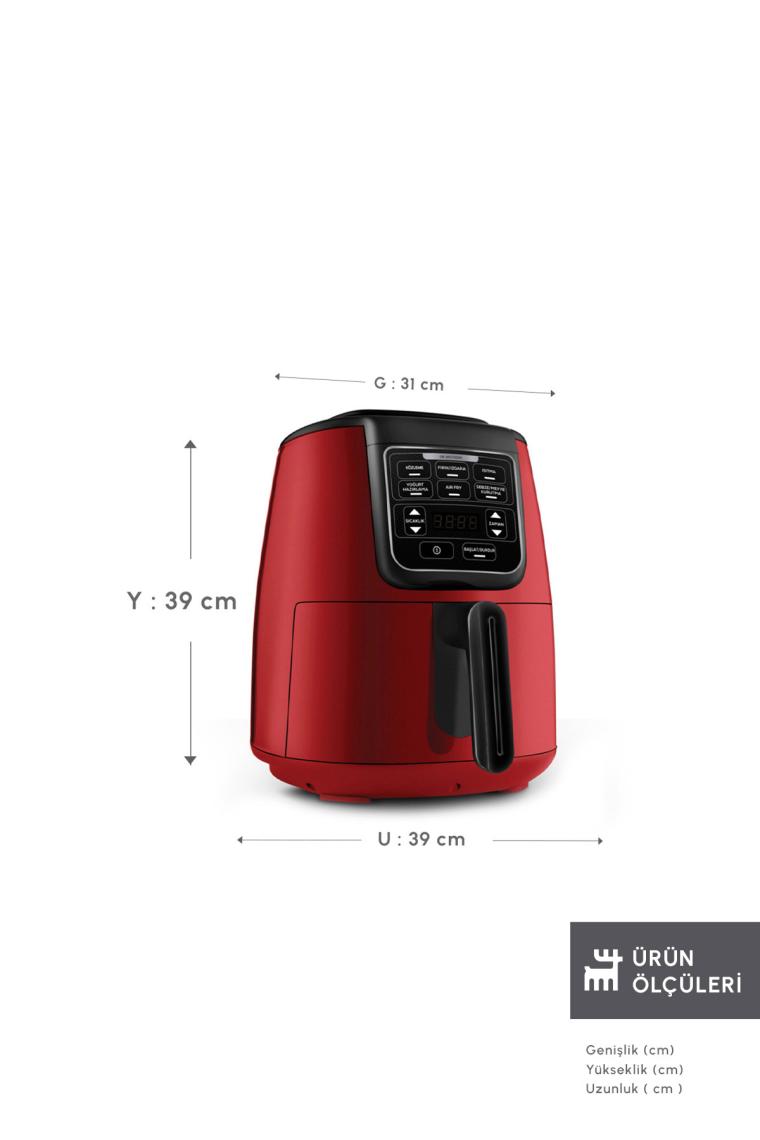Karaca Air Pro Cook Köz XL Airfryer Ruby 4 Kişilik Fritöz