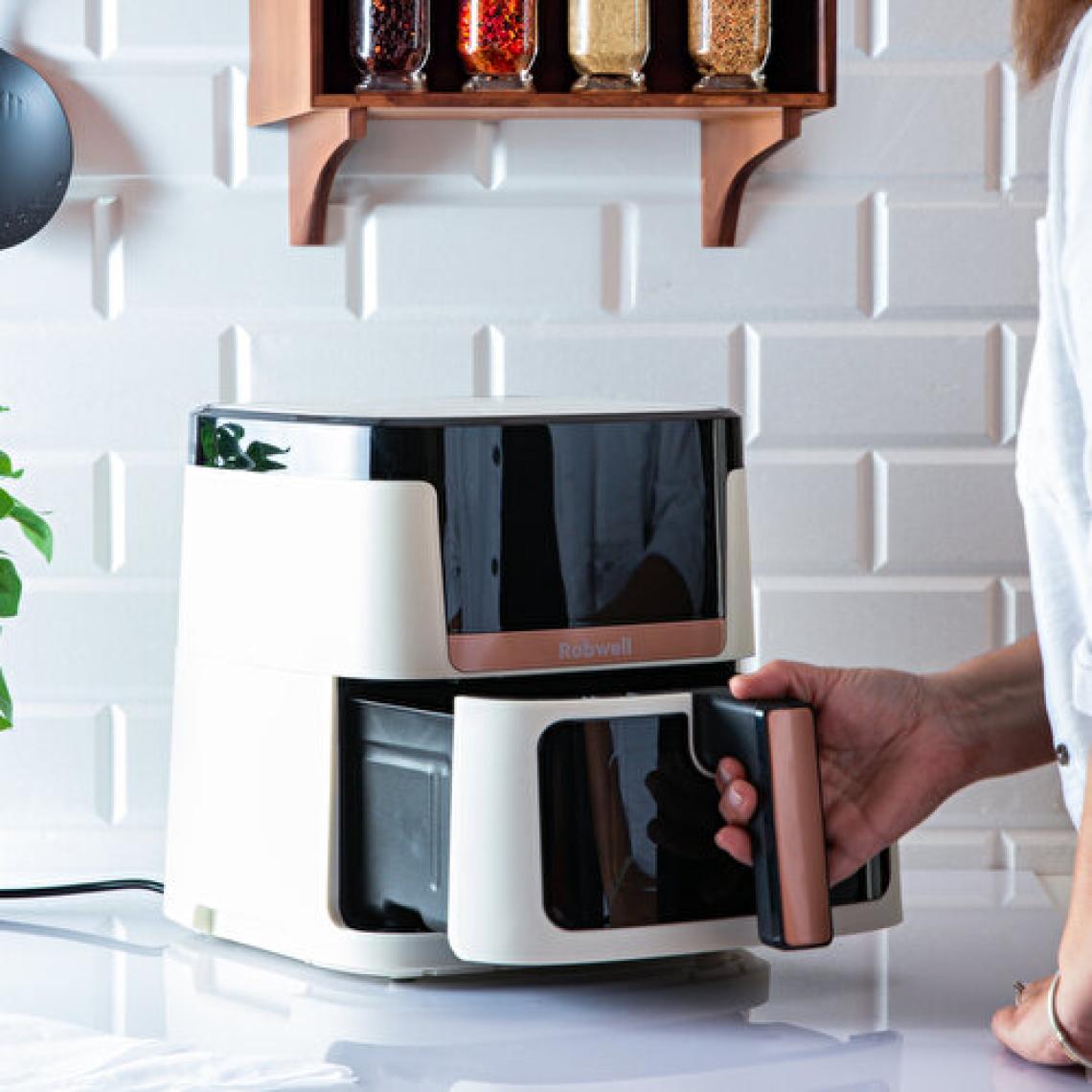 Robx Robwell SR81 Yeni Nesil Renkli Menü 12 Pişirme Ayarlı 1800W Akıllı Sesli Uyarı 7lt air Fryer