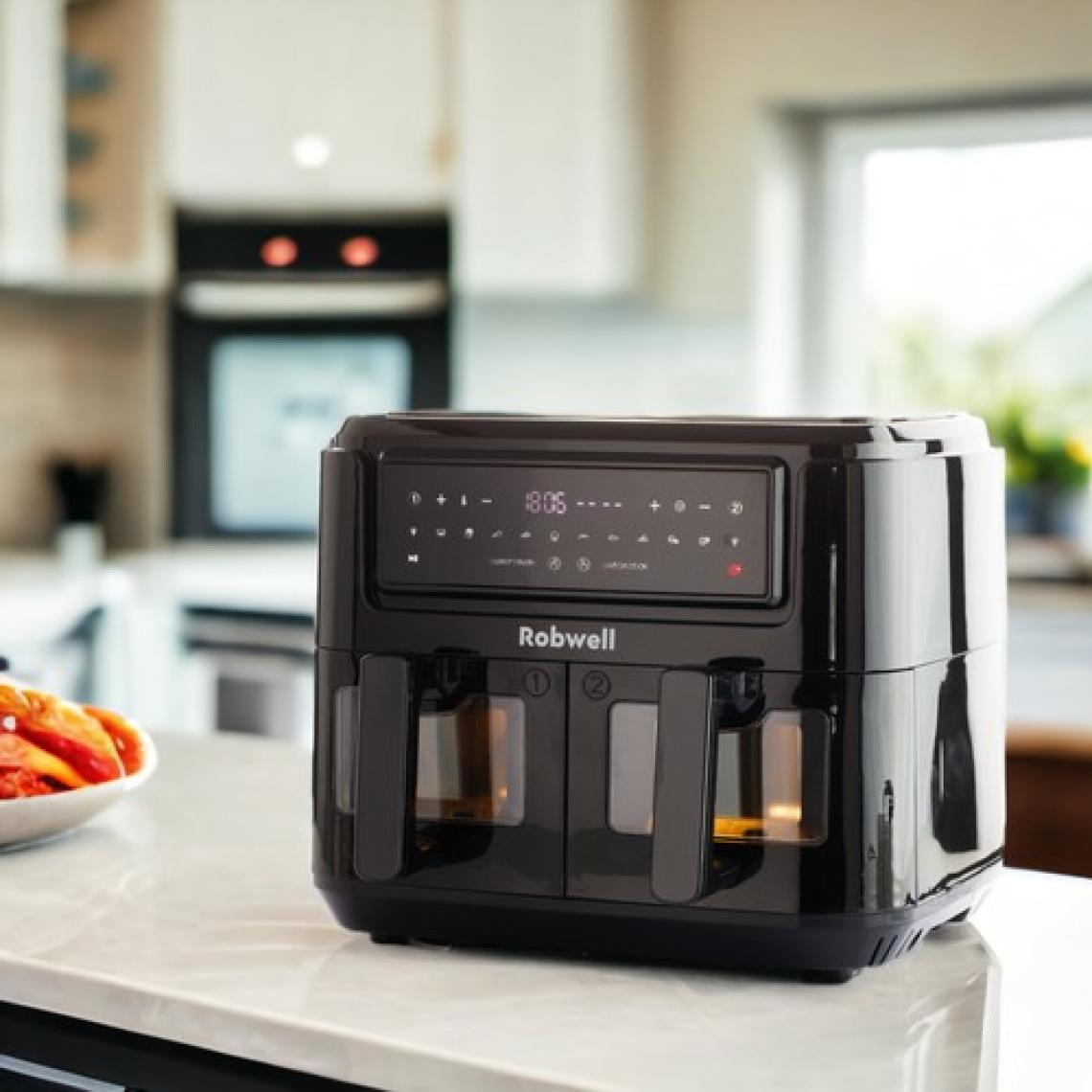 Robx Robwell SE12 2in1 Çift Cam Kapaklı 4.5+4.5 Dijital 9 Litre 2400wat 12 ön Program Air Fryer