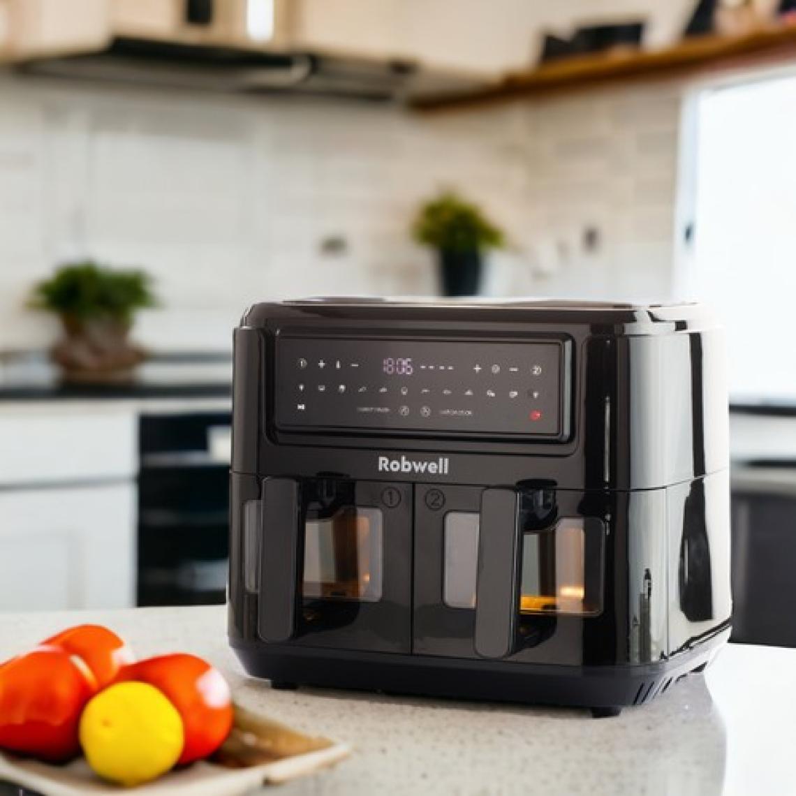 Robx Robwell SE12 2in1 Çift Cam Kapaklı 4.5+4.5 Dijital 9 Litre 2400wat 12 ön Program Air Fryer