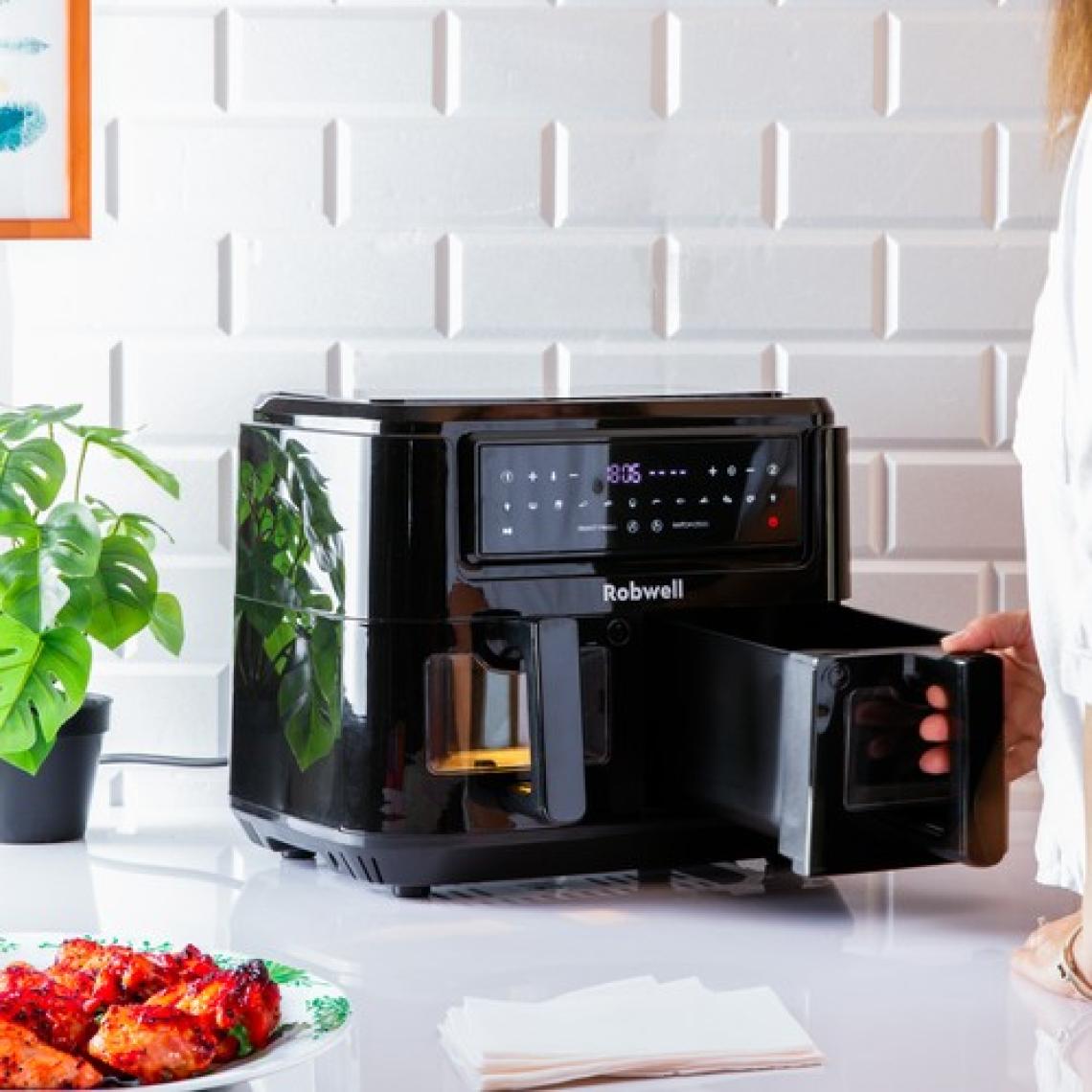 Robx Robwell SE12 2in1 Çift Cam Kapaklı 4.5+4.5 Dijital 9 Litre 2400wat 12 ön Program Air Fryer