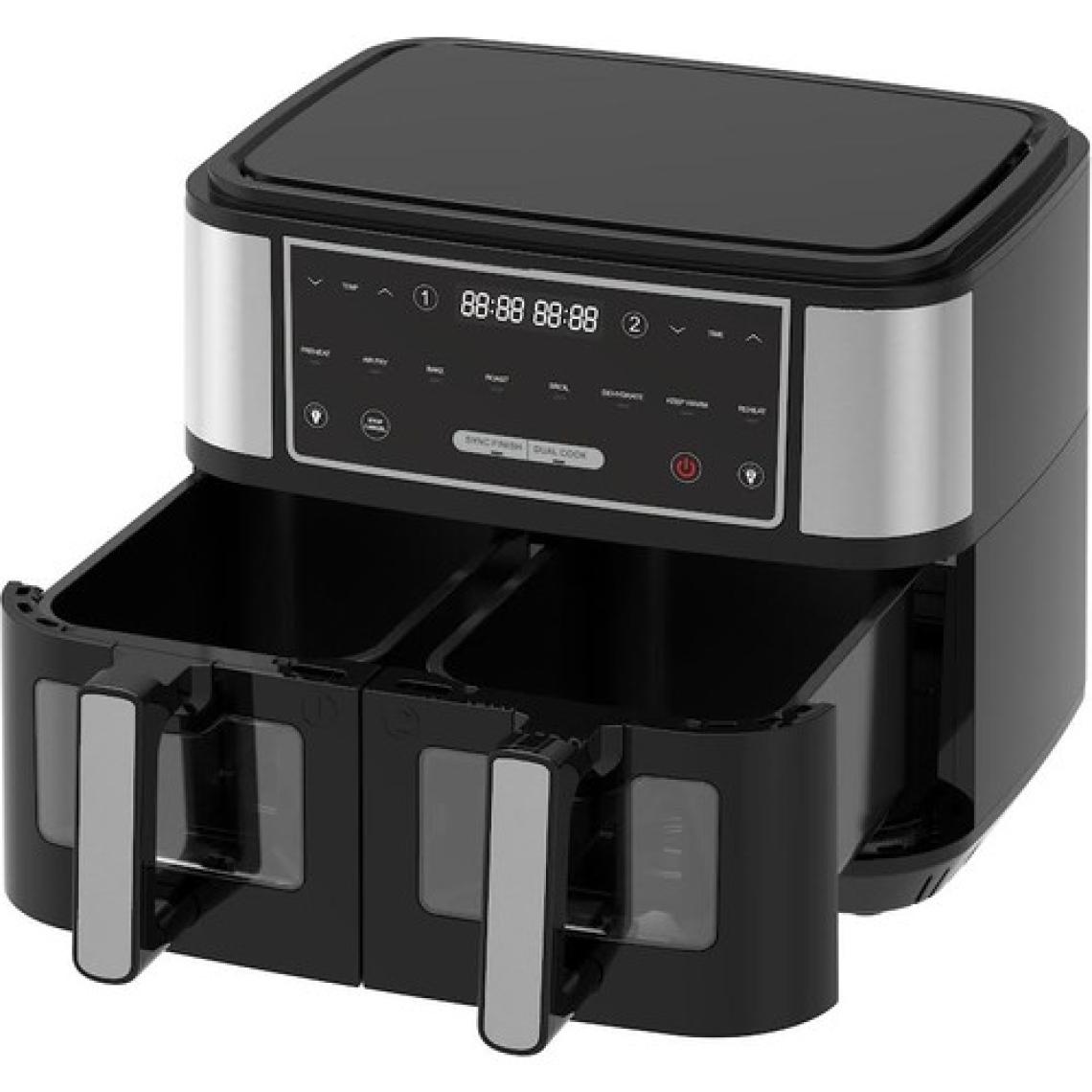 Hutt D10 Çift Hazneli Air Fryer Yağsız Fritöz (4.5 + 4.5 ) 9 Lt. 8 adet Pişirme Programlı