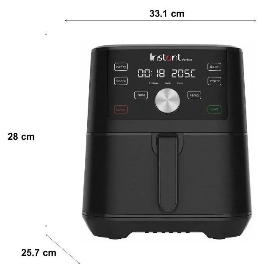 Instant Vortex 4'ü 1 Arada 3.8 Litre İşlevli Yapışmaz ve Yıkanabilir Sepetli Air Fryer