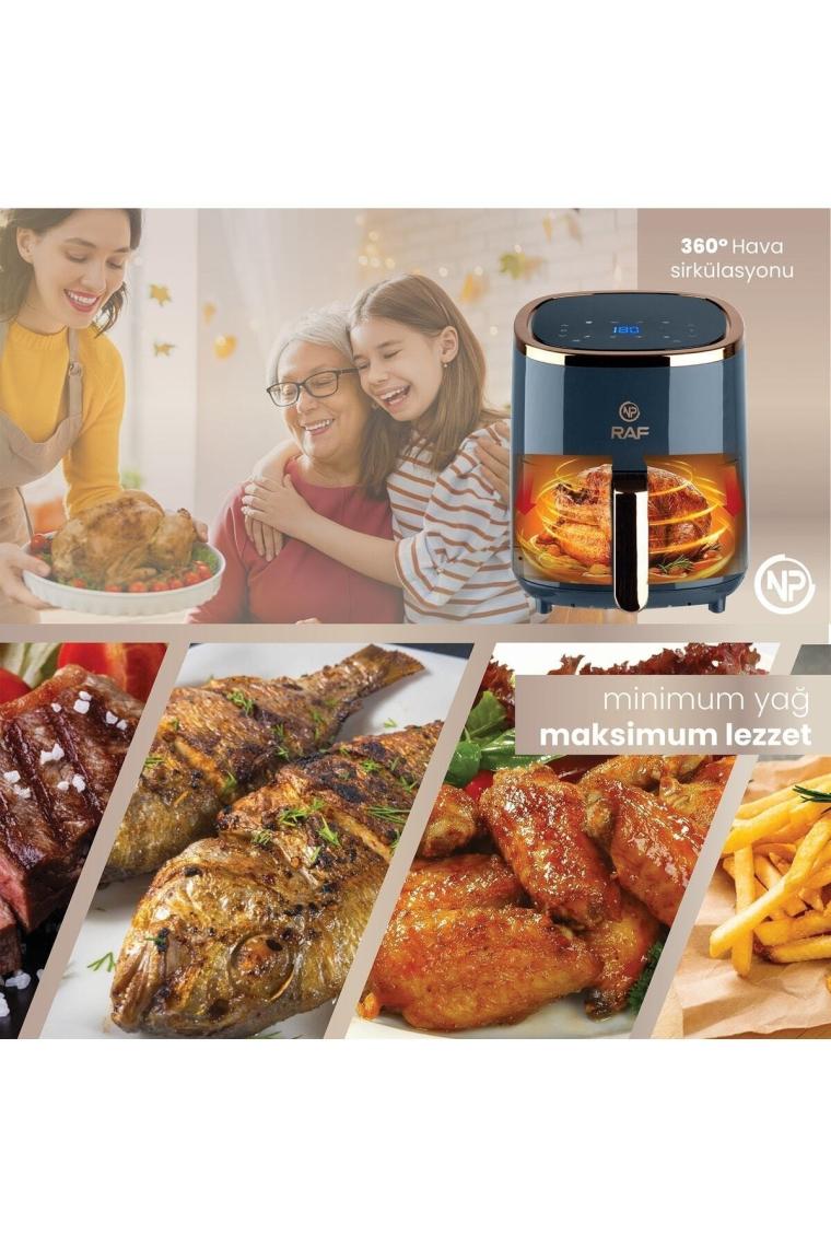 Raf R5007 Dokunmatik Ekran 4.0l Airfryer 1500w Yağsız Kızartma & Sıcak Hava Fritözü
