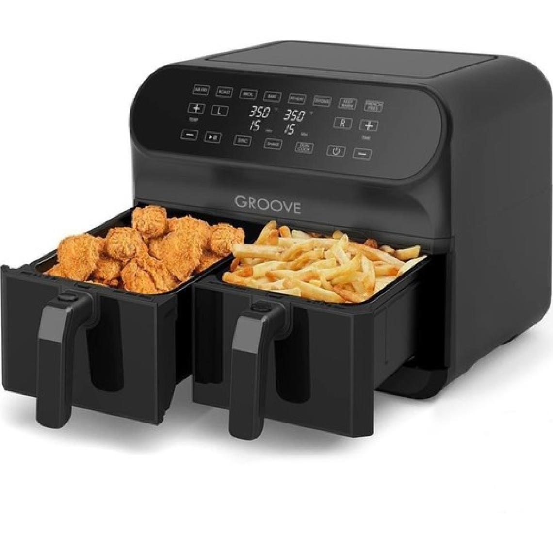 Groove Max Plus XXL Çift Hazneli 8 lt Siyah Yağsız Fritöz