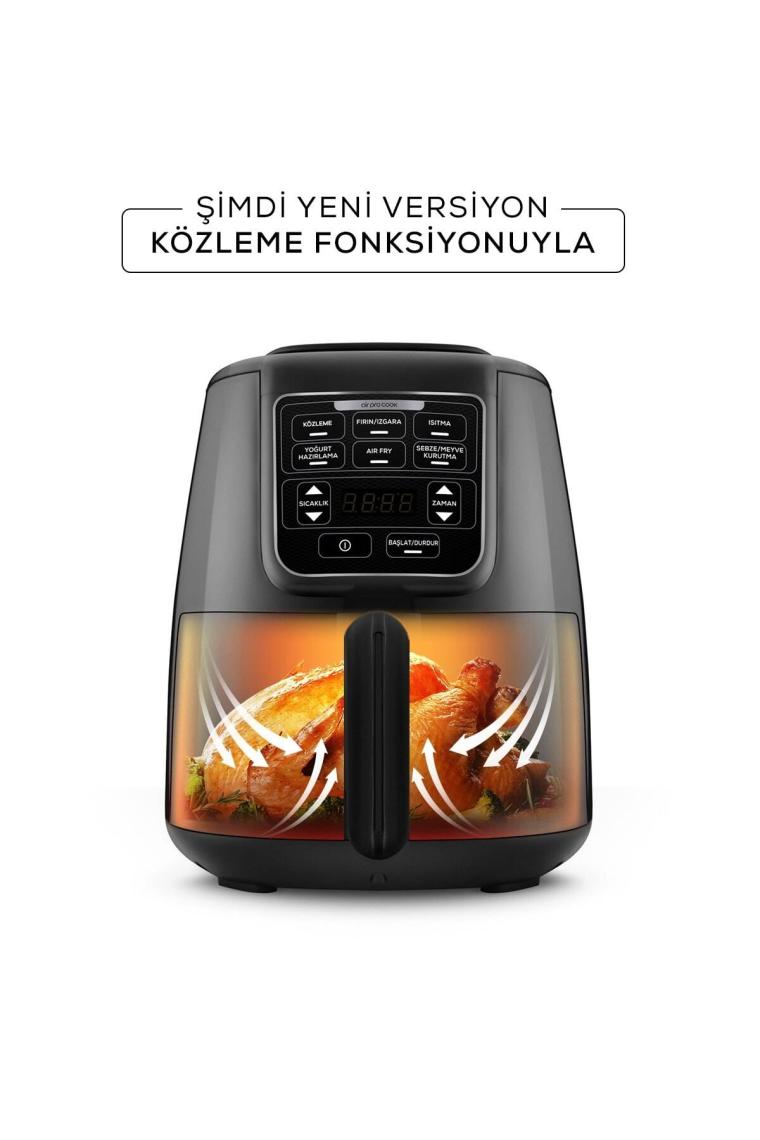 Karaca Air Pro Cook Köz XL Airfryer Black Shine 4 Kişilik