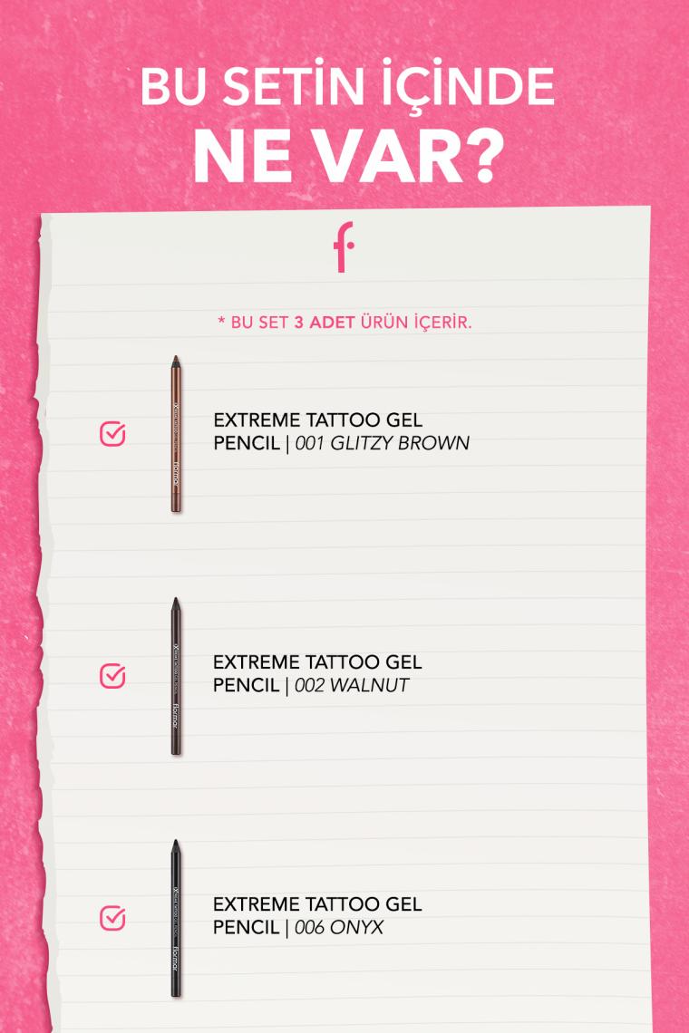 Flormar Extreme Tattoo 3'lü Jel Göz Kalemi Seti